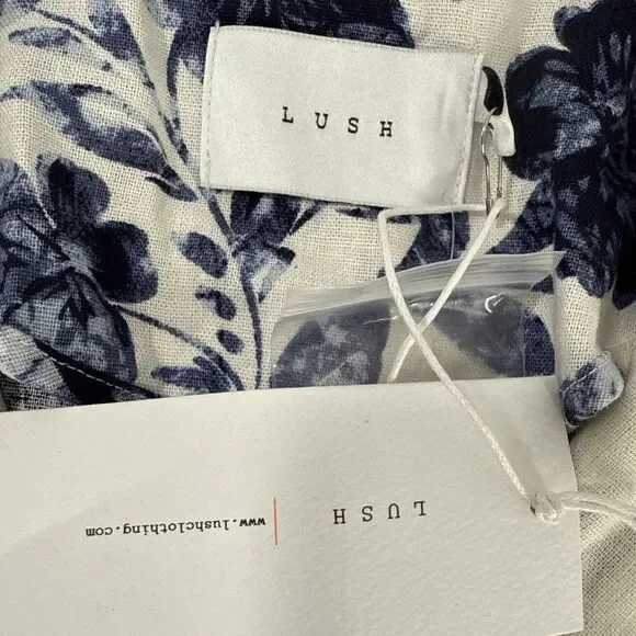 Lush Jacket Womens L Floral Linen Blend Lightweight Boho Maximalist